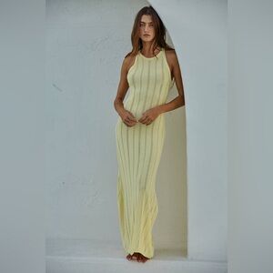 By Together Light Yellow Knit Maxi Dress